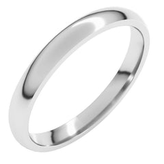 Platinum 2.5 mm Lightweight Comfort-Fit Half Round Band Size 7