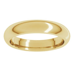 14K Yellow Gold 4 mm Comfort-Fit Half Round Band Size 9