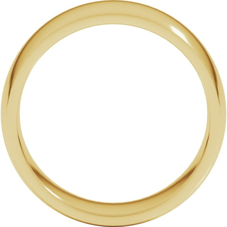 14K Yellow Gold 8 mm Lightweight Comfort-Fit Half Round Band Size 7