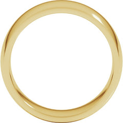 14K Yellow Gold 8 mm Lightweight Comfort-Fit Half Round Band Size 7