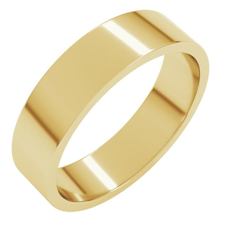 10K Yellow Gold 5 mm Flat Band Size 9