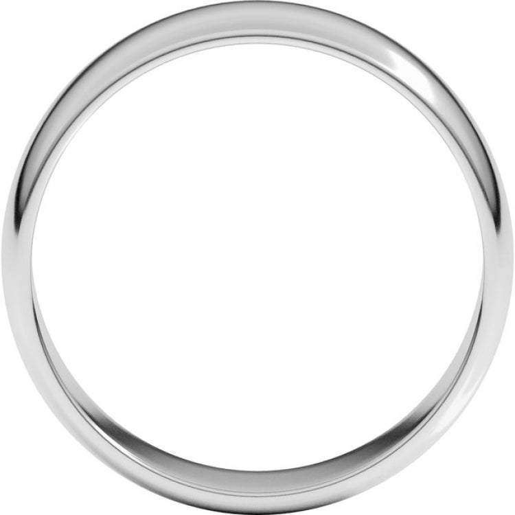 14K White Gold 6 mm Lightweight Half Round Band Size 7