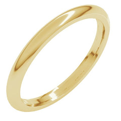18K Yellow Gold 2 mm Comfort-Fit Half Round Band Size 5.5