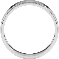 14K White Gold 5 mm Stepped-Edge Flat Band Size 9