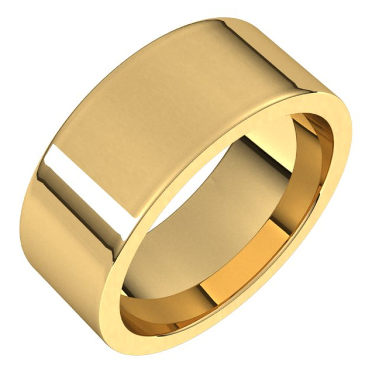 14K Yellow Gold 8 mm Comfort-Fit Flat Band Size 8.5