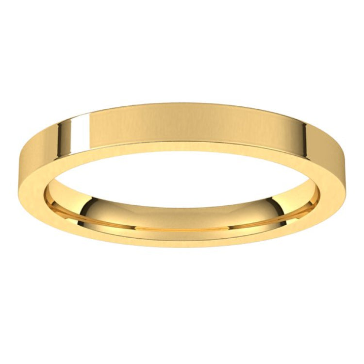 14K Yellow Gold 2.5 mm Comfort-Fit Flat Band Size 5.5