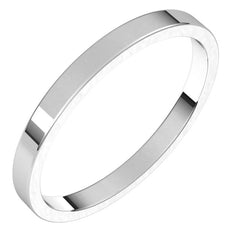 14K White Gold 2 mm Flat Band Size 3