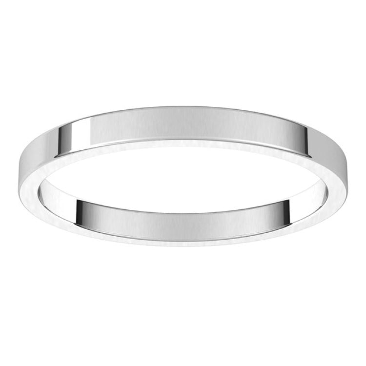 14K White Gold 2 mm Flat Band Size 3