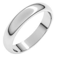 14K White Gold 4 mm Half Round Band Size 6