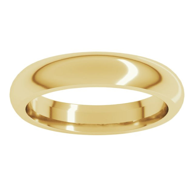 10K Yellow Gold 4 mm Comfort-Fit Half Round Band Size 7.5