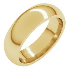 10K Yellow Gold 6 mm Comfort-Fit Half Round Band Size 10.5