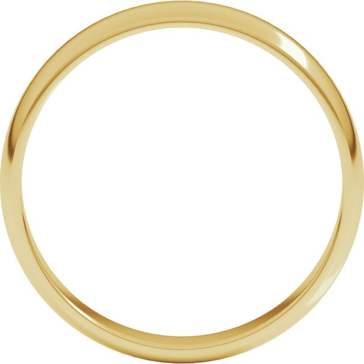 14K Yellow Gold 4 mm Lightweight Half Round Band Size 11