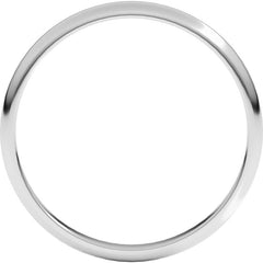 10K White Gold 2 mm Lightweight Half Round Band Size 5