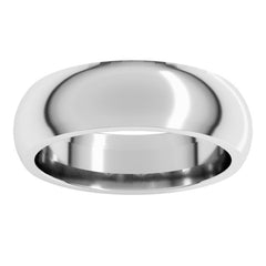 10K White Gold 6 mm Comfort-Fit Half Round Band Size 9.5