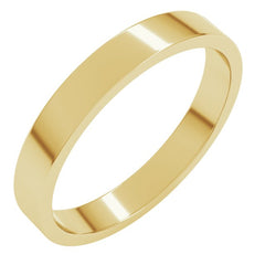 10K Yellow Gold 3 mm Flat Band Size 9.5