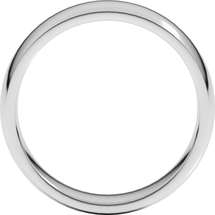 Platinum 6 mm Lightweight Comfort-Fit Half Round Band Size 9.5