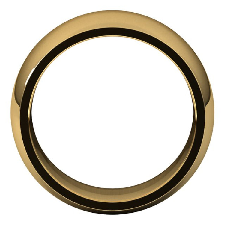 14K Yellow Gold 10 mm Comfort-Fit Half Round Band Size 9