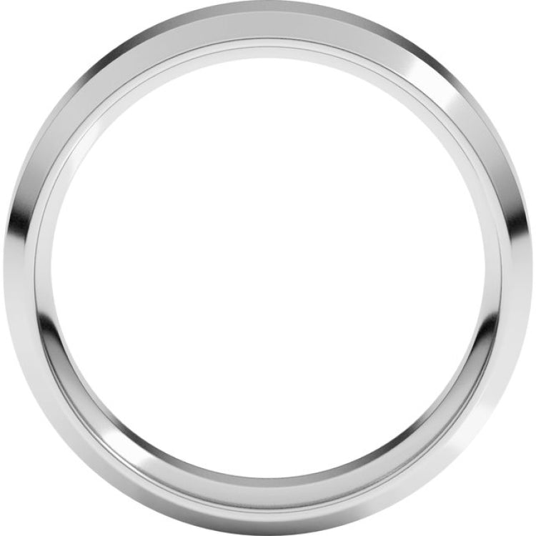 14K White Gold 6 mm Beveled-Edge Comfort-Fit Flat Band Size 8.5
