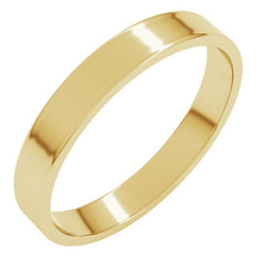 14K Yellow Gold 3 mm Ultra-Lightweight Flat Band Size 10