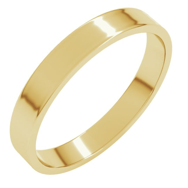 10K Yellow Gold 3 mm Ultra-Lightweight Flat Band Size 4