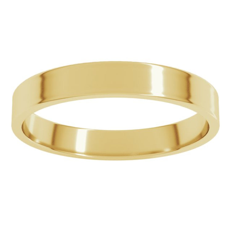 14K Yellow Gold 3 mm Ultra-Lightweight Flat Band Size 5.5