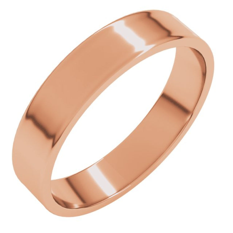 10K Rose Gold 4 mm Ultra-Lightweight Flat Band Size 7.5