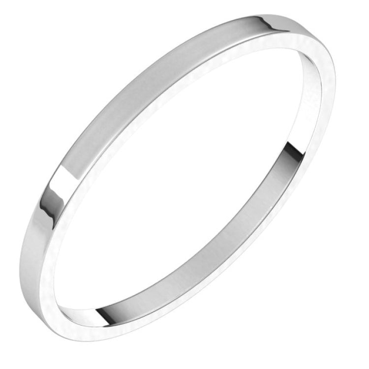 14K White Gold 1.5 mm Ultra-Lightweight Flat Band Size 5.5
