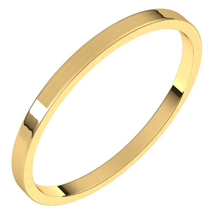 14K Yellow Gold 1.5 mm Ultra-Lightweight Flat Band Size 5.5