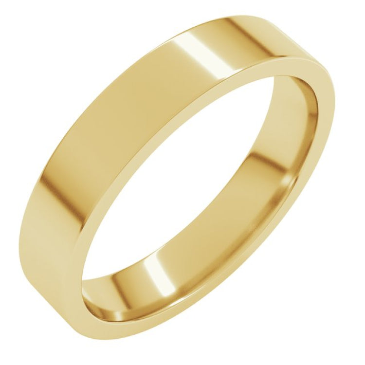 14K Yellow Gold 4 mm Lightweight Comfort-Fit Flat Band Size 10
