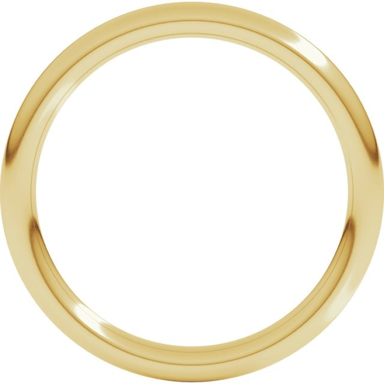 14K Yellow Gold 2 mm Comfort-Fit Full Round Band Size 6.5