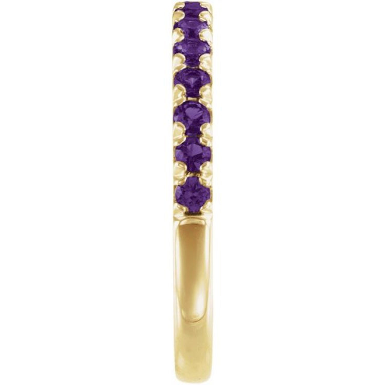 14K Yellow Gold Natural Amethyst Stackable Ring