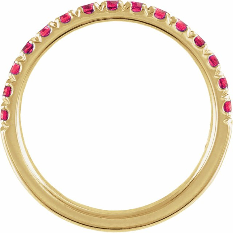 14K Yellow Gold Lab-Grown Ruby Stackable Ring