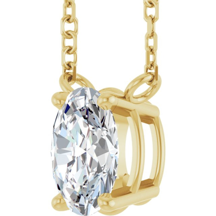 14K Yellow Gold 3/4 CT Lab-Grown Diamond 18" Necklace