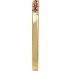 14K Yellow Gold Vermeil Lab-Grown Ruby Stackable Ring