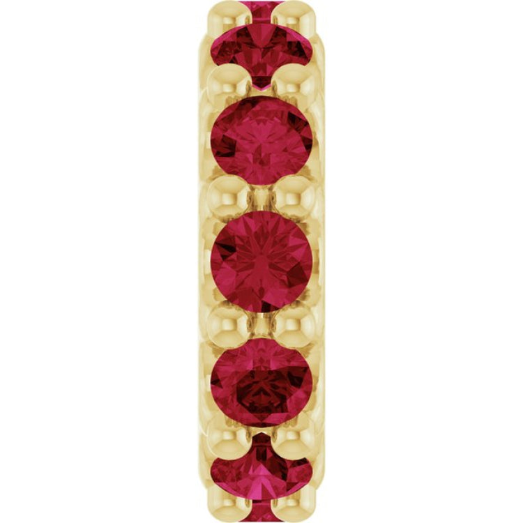 18K Yellow Gold-Plated Sterling Silver Lab-Grown Ruby Spacer Charm/Pendant