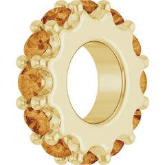 18K Yellow Gold-Plated Sterling Silver Natural Citrine Spacer Charm/Pendant