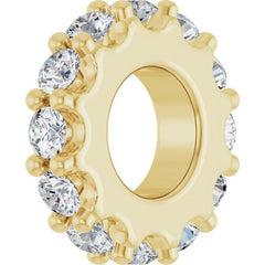 18K Yellow Gold-Plated Sterling Silver Lab-Grown Diamond Spacer Charm/Pendant