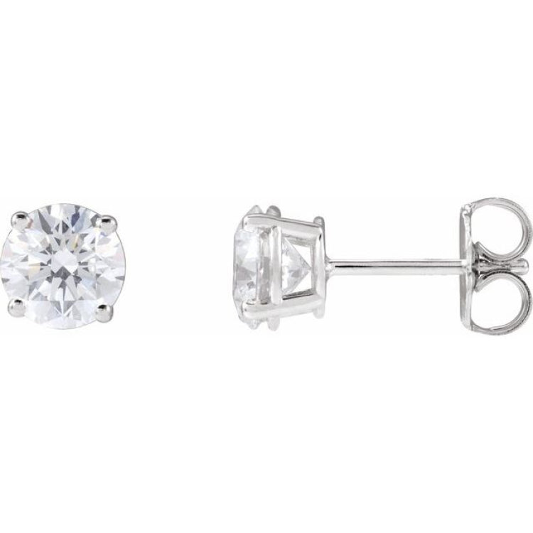 Sterling Silver 5/8 CTW Lab-Grown White Diamond Earrings