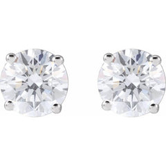 Sterling Silver 2 1/2 CTW Lab-Grown White Diamond Earrings