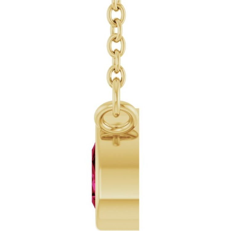 14K Yellow Gold Lab-Grown Ruby 18" Necklace