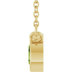14K Yellow Gold Natural Peridot 18" Necklace