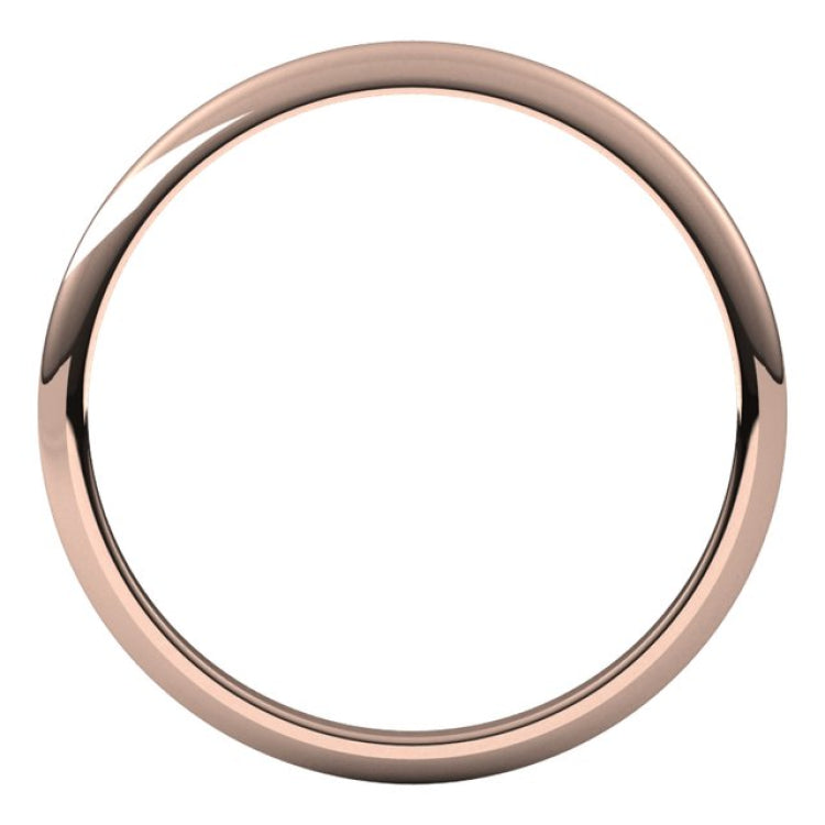 14K Rose Gold 1.5 mm Half Round Band Size 2