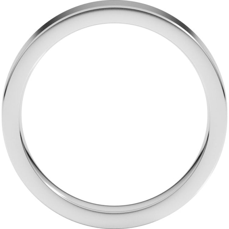 10K White Gold 4 mm Comfort-Fit Flat Band Size 9