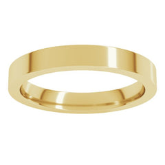 14K Yellow Gold 3 mm Comfort-Fit Flat Band Size 9.5