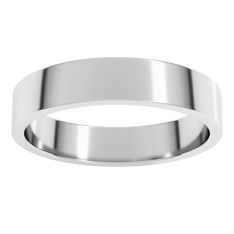 14K White Gold 4 mm Flat Band Size 11.5