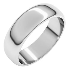 Platinum 6 mm Half Round Band Size 6