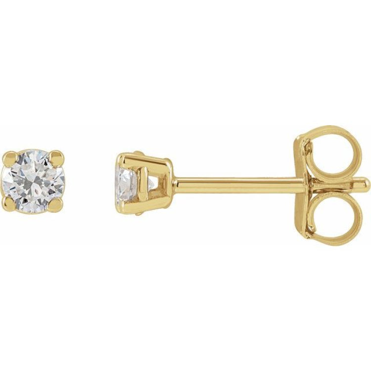14K Yellow Gold 1/8 CTW Lab-Grown White Diamond Earrings