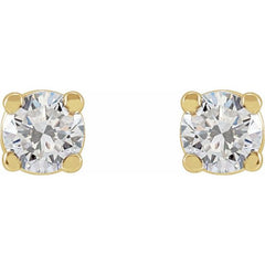 14K Yellow Gold 1/8 CTW Lab-Grown White Diamond Earrings