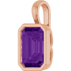 14K Rose Gold Natural Amethyst Pendant