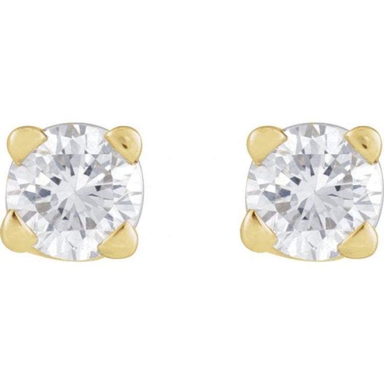 14K Yellow Gold .05 CT Lab-Grown White Diamond Earring